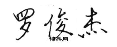 骆恒光罗俊杰行书个性签名怎么写