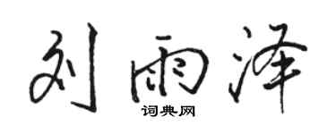骆恒光刘雨泽行书个性签名怎么写