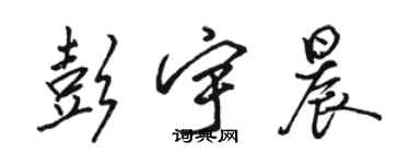 骆恒光彭宇晨行书个性签名怎么写