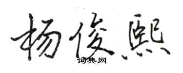 骆恒光杨俊熙行书个性签名怎么写