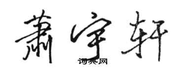 骆恒光萧宇轩行书个性签名怎么写