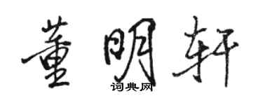 骆恒光董明轩行书个性签名怎么写