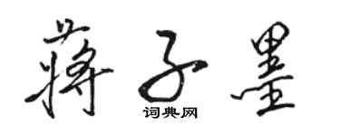 骆恒光蒋子墨行书个性签名怎么写
