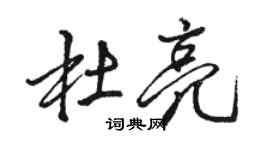 骆恒光杜亮行书个性签名怎么写
