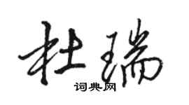 骆恒光杜瑞行书个性签名怎么写