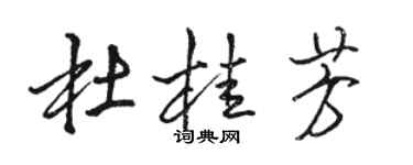 骆恒光杜桂芳行书个性签名怎么写