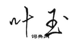 骆恒光叶玉行书个性签名怎么写