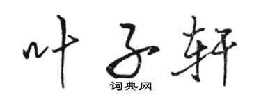 骆恒光叶子轩行书个性签名怎么写