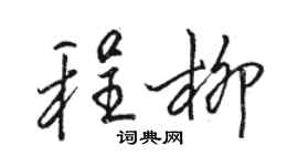 骆恒光程柳行书个性签名怎么写