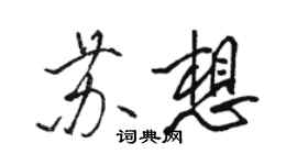 骆恒光苏想行书个性签名怎么写