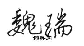 骆恒光魏瑞行书个性签名怎么写