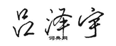 骆恒光吕泽宇行书个性签名怎么写