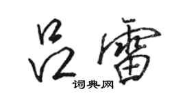 骆恒光吕雷行书个性签名怎么写