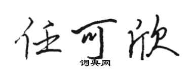 骆恒光任可欣行书个性签名怎么写