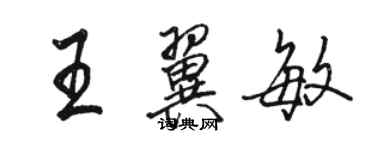 骆恒光王翼敏行书个性签名怎么写