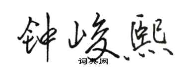 骆恒光钟峻熙行书个性签名怎么写