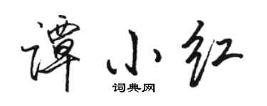 骆恒光谭小红行书个性签名怎么写