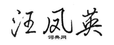 骆恒光汪凤英行书个性签名怎么写