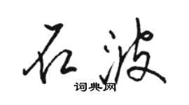 骆恒光石波行书个性签名怎么写
