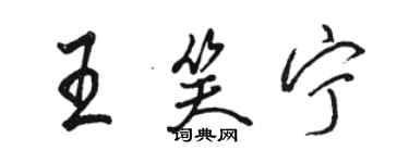 骆恒光王笑宁行书个性签名怎么写