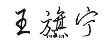 骆恒光王旗宁行书个性签名怎么写