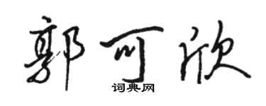 骆恒光郭可欣行书个性签名怎么写