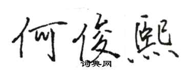 骆恒光何俊熙行书个性签名怎么写