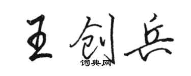 骆恒光王创兵行书个性签名怎么写