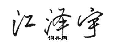 骆恒光江泽宇行书个性签名怎么写
