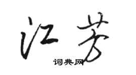 骆恒光江芳行书个性签名怎么写
