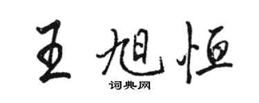骆恒光王旭恒行书个性签名怎么写