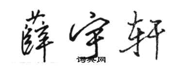 骆恒光薛宇轩行书个性签名怎么写