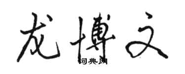 骆恒光龙博文行书个性签名怎么写
