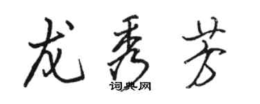 骆恒光龙秀芳行书个性签名怎么写