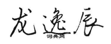 骆恒光龙逸辰行书个性签名怎么写