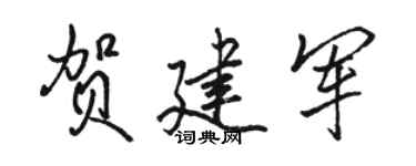 骆恒光贺建军行书个性签名怎么写