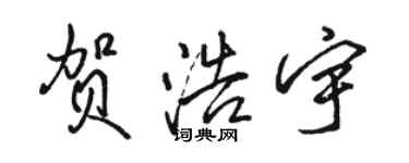 骆恒光贺浩宇行书个性签名怎么写