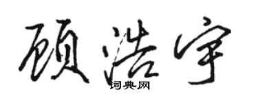 骆恒光顾浩宇行书个性签名怎么写