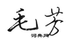 骆恒光毛芳行书个性签名怎么写