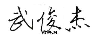 骆恒光武俊杰行书个性签名怎么写