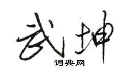 骆恒光武坤行书个性签名怎么写