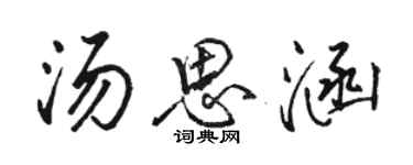 骆恒光汤思涵行书个性签名怎么写