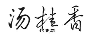 骆恒光汤桂香行书个性签名怎么写