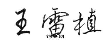 骆恒光王雷植行书个性签名怎么写