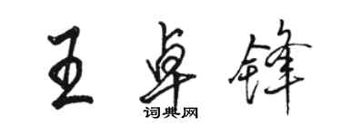 骆恒光王卓锋行书个性签名怎么写