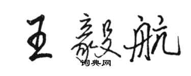 骆恒光王毅航行书个性签名怎么写