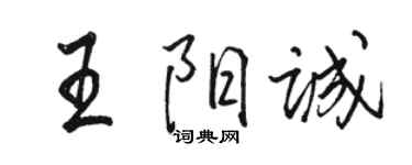 骆恒光王阳诚行书个性签名怎么写