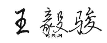 骆恒光王毅骏行书个性签名怎么写