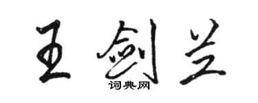 骆恒光王剑兰行书个性签名怎么写
