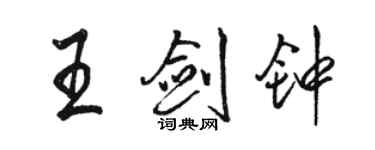 骆恒光王剑钟行书个性签名怎么写